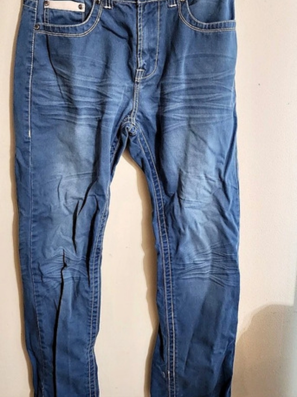 Montero Jeans Y2K Contrast Stitch Embellished Denim — Size 32x30